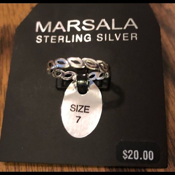 Marsala Jewelry Sterling Silver Sz7 Womens Ring Retail Nwt